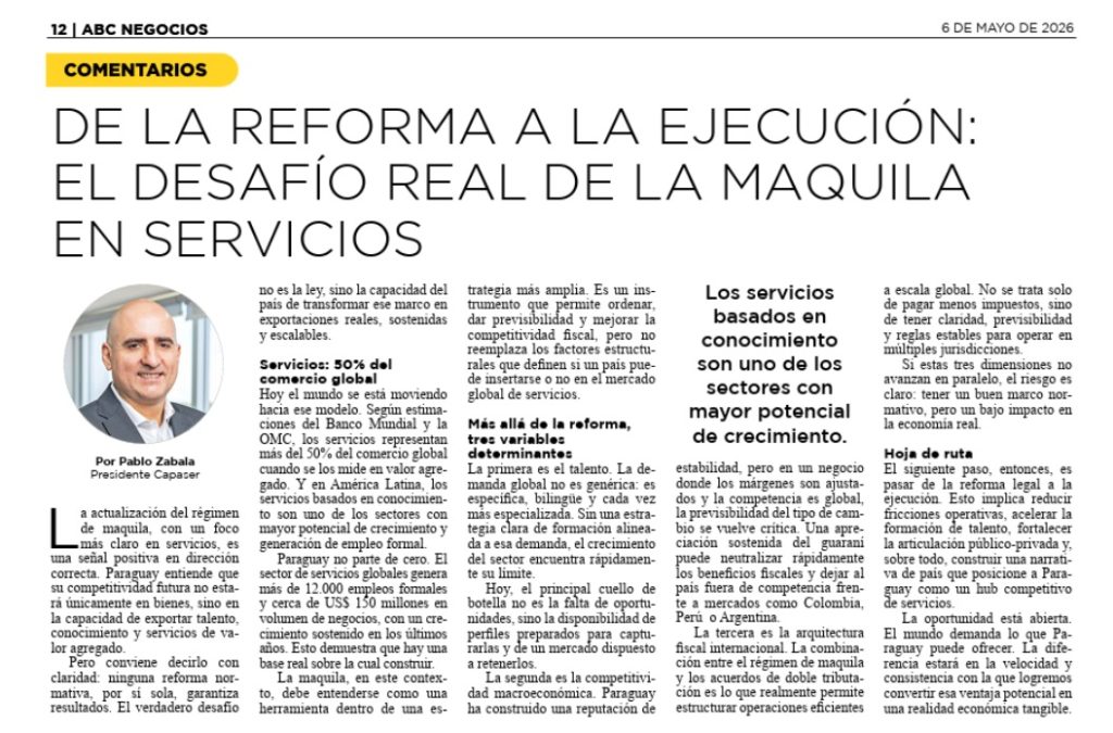 De la reforma a la ejecución: el desafío real de la maquila en servicios