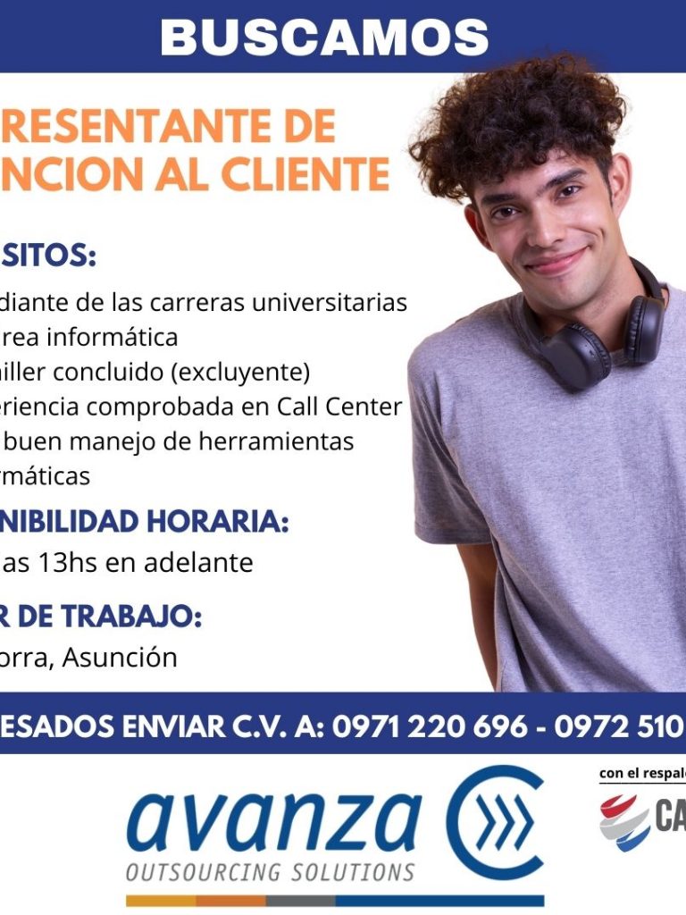 REPRESENTANTE DE ATENCION AL CLIENTE - CAPASER